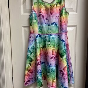 The Children's Place Multicolor Cat Print Dress 🌈 size 14